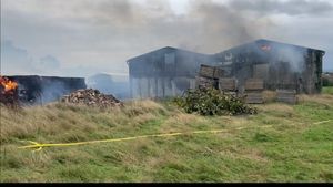The fire at Longdon Upon Tern. Photo: Shropshire Fire and Rescue Service