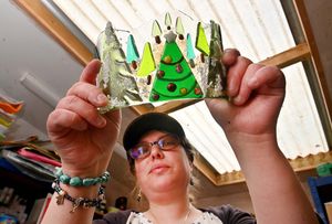 Lesley with one of her creations
