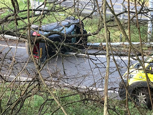 Supporting image for story: Two injured as car overturns in Telford