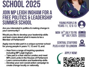 Supporting image for story: Leigh Ingham MP launches free summer school for local young people – and applications are open now