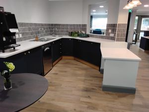 The newly refurbished kitchen at Brook Court