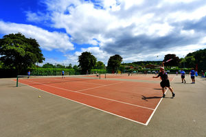 The scene at Hednesford for a Tennis for Free session 