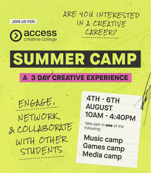 Access Creative College Birmingham Summer Camps Graphic