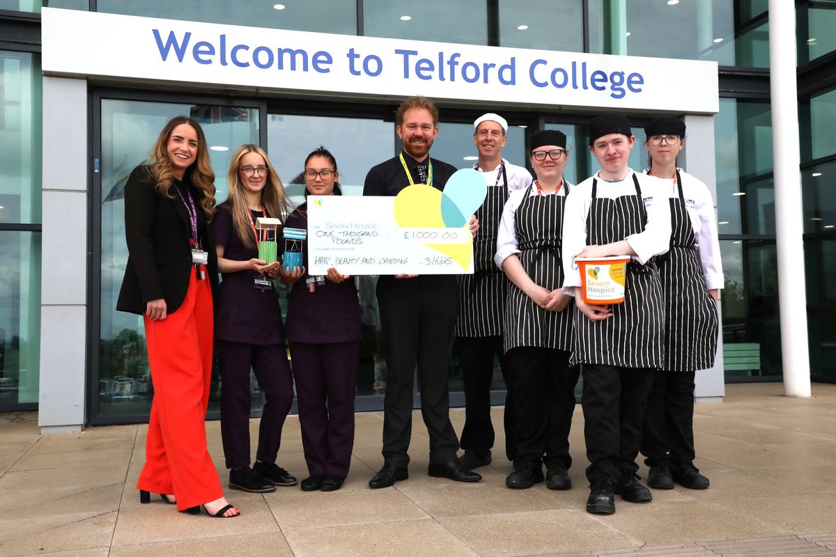 Telford College students deliver £1,000 boost to Severn Hospice