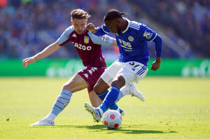 Leicester City's Ademola Lookman (right) and Aston Villa's Matty Cash