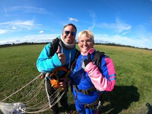 Supporting image for story: Newport woman raises hundreds braving new heights with charity skydive