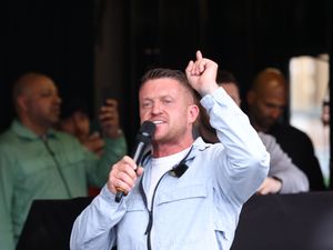 Tommy Robinson at a protest