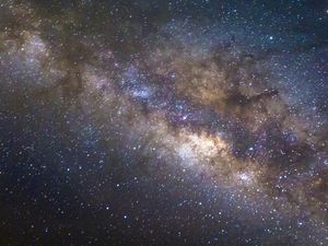 Supporting image for story: This stunning video taken from the window of a plane shows the Milky Way at its most beautiful