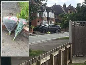 Floral tributes left at the scene of the tragedy