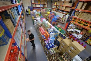 CANNOCK COPYRIGHT EXPRESS AND STAR STEVE LEATH 19/04/2022..Pic in Bridgtown, Cannock for a feature on shop: Bag a Bargain, and the man who runs it, 19 year old: Joe Kilgallon from Cannock. This is just half the store..
