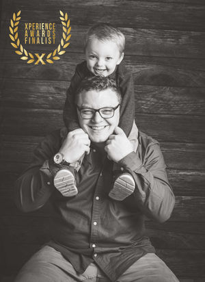 Matthew James, of Telford, and son.