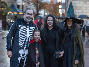 Revellers having a bewitching time