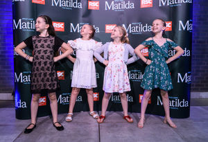 Lara Cohen, Annalise Bradbury, Poppy Jones & Nicola Turner, who share the role of Matilda on UK and Ireland tour at the premiere of Matilda The Musical at Birmingham Hippodrome. Photo by: Simon Hadley