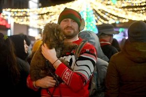 Josh Harbourne and Wookie the dog were out enjoying the event.