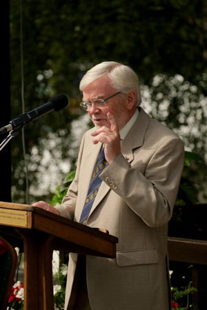 Broadcaster and journalist Dei Tomos officially opening the show. Image by Andy Compton