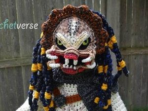Supporting image for story: This talented mum made a crochet Predator outfit for her son