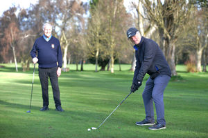 John Duke and Graham Walton were the first to tee off at 8am at Oxley Park Golf Club.
