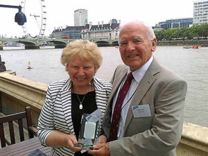 Supporting image for story: Welshpool couple visit House of Lords to pick up award on behalf of son