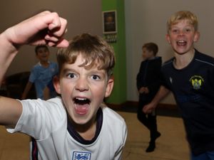Supporting image for story: Fans from both nations cheer on teams as England beat Wales 3-0
