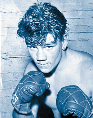 Ron Gray in his boxing days. He was 16 in his first Civic match in 1959 – matches began there in 1943