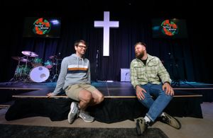 The Rev Matt Beer with Harry Warrell 