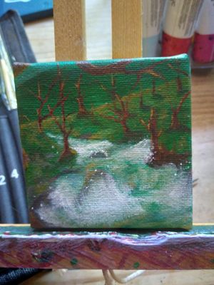A painting of a river by Sarenta King