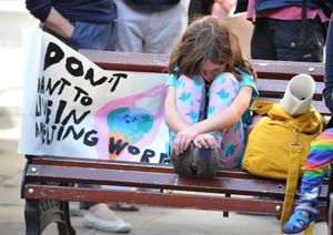 Extinction Rebellion protest in Shrewsbury's Market Square