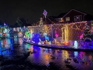 Telford nieghbours are raising funds for Hilbae Rescue Kennels with their festive light display
