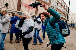 The fundraisers broke into dance in The Square