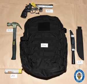 Maninder Hunjan's backpack