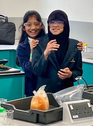 Rishika Ranjith and Aafiyah Aslam from Wrekin View in Wellington at the event.