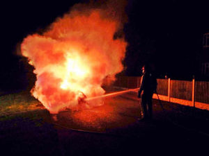 Supporting image for story: Shropshire firefighters tackle car arson attack