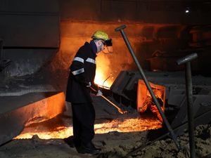 Jonathan Reynolds trying a job in a blast furnace