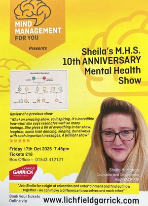 Sheila McMahon is set to celebrate her 10th anniversary of performing at the Lichfield Garrick theatre