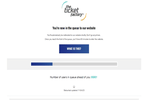 Queues on the Ticket Factory website