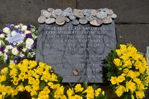 A plaque was laid during the service. 