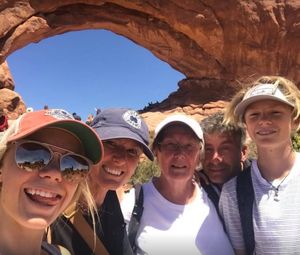 Living the American dream – Isobelle, Angela, Angela’s mum Diane, Jim and Louis