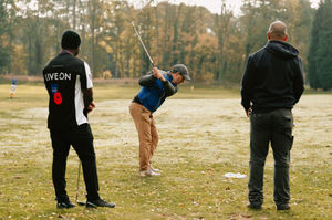 Golf pro Mark Shervill teaches armed forces personnel how to play golf