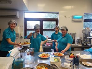 From left, Caroline Webb, with fellow catering staff, Jo, Melanie and Tracy.