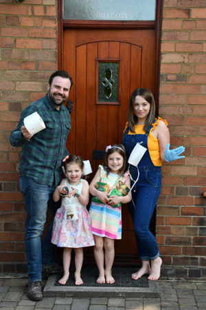  Photo: Lucy Poole     Dan, Vicky, Eliza and Darcy Croft with lockdown essentials in Red Lake