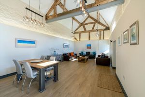 Inside the barn conversion at Eudon George Manor. Picture: Knight Frank/Rightmove. 