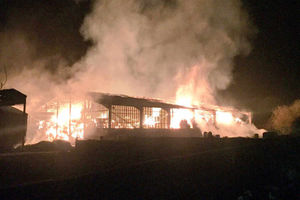 The fire on Shay Lane in Forton. Picture: @WMASHART
