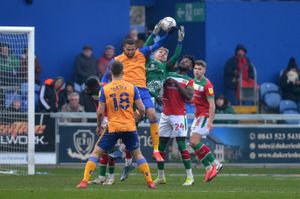 Carl Rushworth claims the ball