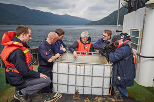 Dr Iain Murray of Dundee University touches a highball