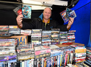 Lee Clark had a wide range of DVDs and other items on sale at his stall