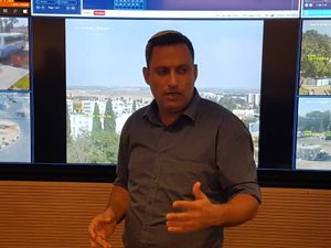 Mayor of Sderot Alon Davidi in the city's control centre