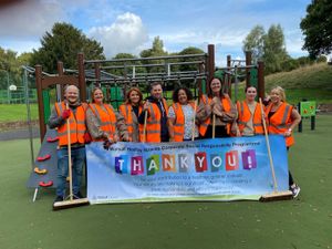 Homeserve employees who teamed up with Walsall Council to help clean up areas of the borough