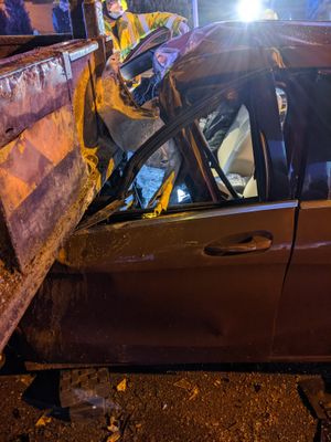 The scene of the crash. Photo: Wolverhampton Fire Station