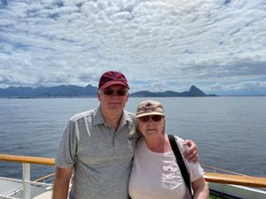 Phil and Judy Dowell on the cruise off the coast of Rio