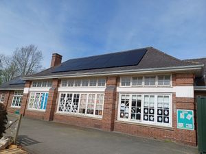 The solar panels installed at Berriew County Primary School and Community Centre.
